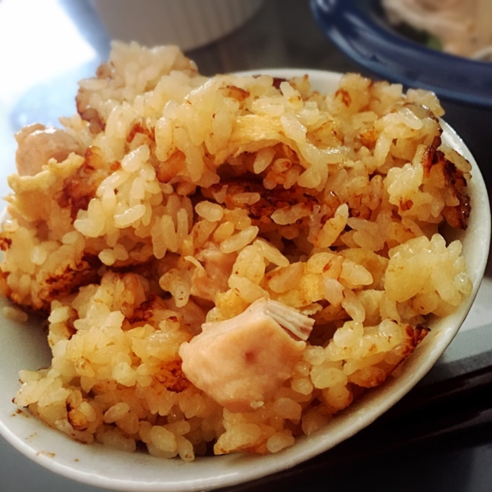 炊飯器調理＊油揚げと鶏肉の炊き込みご飯